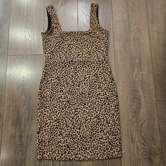 H&M Women's Leopard Animal Print Bodycon Sleeveless Mini Party Dress Size S - Picture 11 of 15